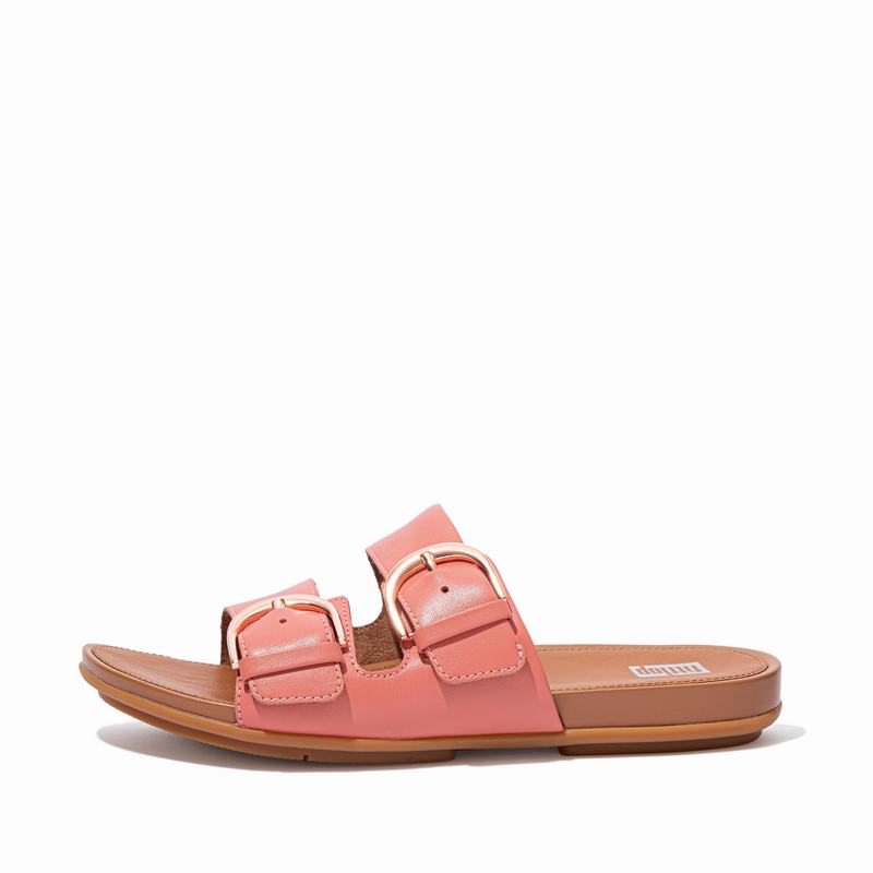 FitFlop Gracie Leder Rosa - FitFlop Pantoletten Damen Sale [SDIK-85741]